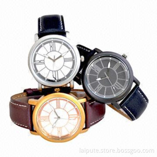 Fashionable Business Leather Boy's/Men's Watches, 8mm Case Thickness